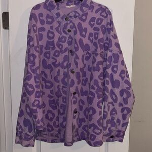 Purple cheetah Jean jacket